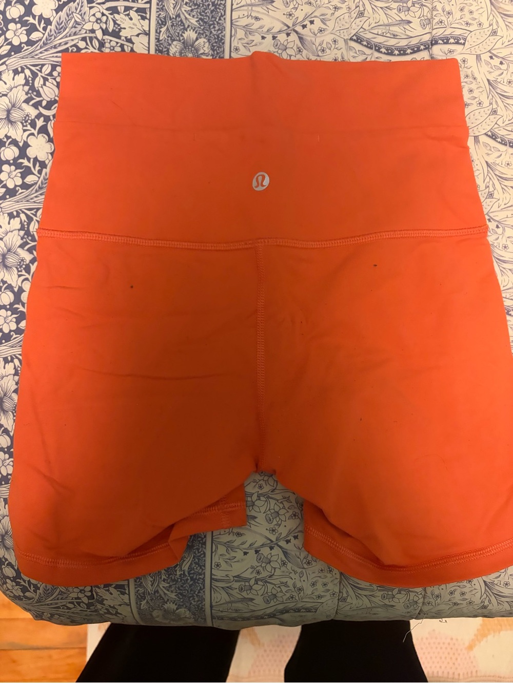 lululemon athletica Orange High-Rise Bike Shorts